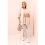 Kesi Włoski Women's Plus Size blouse with cotton, featuring a pocket and rolled sleeves kiwi | Shoptok.si