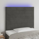  LED uzglavlje tamnosivo 80x5x118/128 cm baršunasto | shoptok.hr