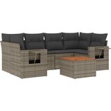 Maison Chic Seti vrtnega pohištva - Vrtna garnitura - Vrtni pohištvo set 7-delna z blazinami siv poli ratan, (21802906) | Shoptok.si