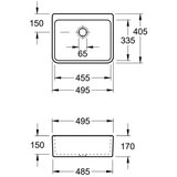 Villeroy Boch 632100R1 O.novo CeramicPlus 49,5 x 40 cm keramično pomivalno korito | Shoptok.si