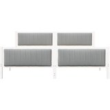  Okvir kreveta s uzglavljem Bijela i svijetlosiva 200 x 200 cm | shoptok.hr