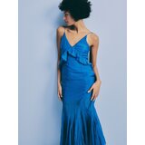 Reserved - Maxi haljina s volanima - plava | shoptok.hr