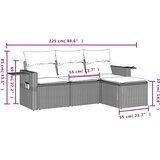  4-dijelni set vrtnih sofa od poliratana s jastucima crni | shoptok.hr