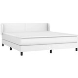  Box spring postelja z vzmetnico bel 160x200 cm umetno usnje, (20900509) | Shoptok.si