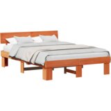  Konstrukcija postelje z vzglavjem Voskast rjav 150 x 200 cm, (5000125843) | Shoptok.si