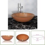 The Living Store Umivalnik iz Kaljenega Stekla 42 cm Rjave Barve - Umivalnik, (21744751) Cene