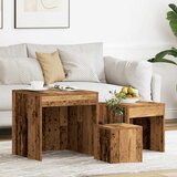  Uklapajući stolići boja starog drva 3 kom od konstruiranog drva | Shoptok.si