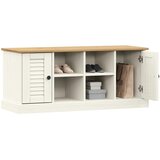  Klupa za cipele VIGO bijela 106 x 35 x 45 cm masivna borovina | Eponuda.com