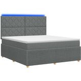  LED okvir za krevet s madracem Tamnosiva 140 x 200 cm Tkanina | shoptok.hr
