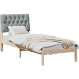 vidaXL Posteljni okvir z oblazinjenim vzglavjem Rjava 80 x 200 cm | Shoptok.si