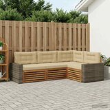  Set vanjskih sofa 4 pcs Prirodna i bež 255,5 x 176,5 x 73 cm | shoptok.hr