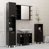  kopalniška omarica z ogledalom črna 80x20,5x64 cm iverna plošča, (20580095) | Shoptok.si