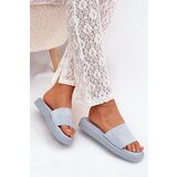Boto Ladies Platform Sandals Made Of Eco Suede Light Blue Jorina | Shoptok.si