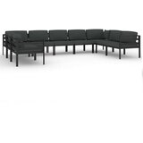  Vrtna sedežna garnitura 9-delna z blazinami aluminij antracit - - antracit siva - 53.55 - N/A - | Shoptok.si