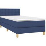 Krevet s oprugama i madracem plavi 100 x 200 cm od tkanine | shoptok.hr