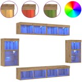  Set TV komoda Zidne 8 pcs hrast artisan Konstruirano drvo | Eponuda.ba