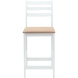  Trpezarijske stolice 2 kom. Čvrsto drvo od gume Bijelo Bijela 40 x 47,5 x 99,5 cm | Shoptok.si