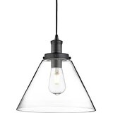 Searchlight Pyramid 1 viseča svetilka za strop, mat črna, s prozornim steklenim senčnikom, E27, (22101173) | Shoptok.si