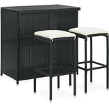  3-dijelni barski set od poliratana crni | shoptok.hr