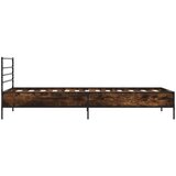  Okvir kreveta boja hrasta 75 x 190 cm konstruirano drvo i metal Slike