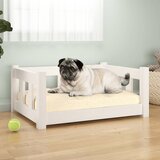  Krevet za pse bijeli 65,5 x 50,5 x 28 cm od masivne borovine | shoptok.hr