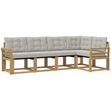 vidaXL Zunanja garnitura za sedenje 5 pcs Bela in svetlo siva, (5000282506) | Shoptok.si