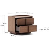 Kave Home Temno rjava nočna omarica v orehovem dekorju Onix – | Shoptok.si