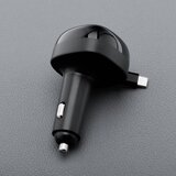 forcell Auto punjač F-Energy Alu USB C + USB A + uvlačivi kabel USB C PD QC4.0 SFC2.0 3A 75W crni | shoptok.hr