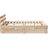  Krevetna konstrukcija Smeđa 150 x 200 cm Čvrsto borovo drvo | shoptok.hr