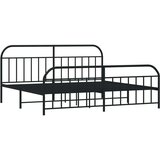 Metalni okvir kreveta uzglavlje i podnožje crni 193x203 cm | shoptok.hr