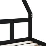 Okvir za dječji krevet crni 90 x 190 cm od masivne borovine | shoptok.hr