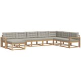  Set vanjskih sofa 8 kom. Bijela i svjetlosiva 410 x 251,5 x 73 cm | shoptok.hr