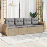 Maison Chic Seti vrtnega pohištva - Vrtna garnitura - Vrtni pohištvo set 4-delna z blazinami bež poli ratan, (21810719) | Shoptok.si