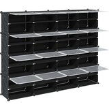vidaXL Organizator za shranjevanje kock s 16 kockami in vrati Black PP | Shoptok.si