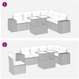 vidaXL 7-dijelni set vrtnih sofa od poliratana s jastucima smeđi | shoptok.hr