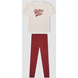 Defacto Girl Striped Short Sleeve 2 Piece Pajama Set cene