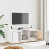 TV ormarić bijela 110,5 x 35 x 44 cm od masivne borovine | Eponuda.com