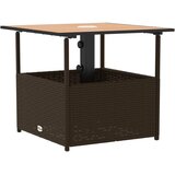  Vrtni stol s rupom za suncobran smeđi 55x55x46,5 cm poliratan | Eponuda.ba