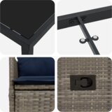 vidaXL 7-delni set za zunanjo jedilnico z blazinami siva poliratan | Shoptok.si