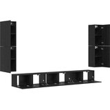 TV Jedinice Zidne 4 pcs Crni hrast Konstruirano drvo | shoptok.hr