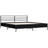  Okvir za krevet crni 180 x 200 cm konstruirano drvo i metal | shoptok.hr