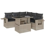  6-dijelni set vrtnih sofa od poliratana s jastucima svjetlosivi | shoptok.hr