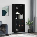vidaXL Visoka komoda črna 69,5x34x180 cm inženirski les Cene