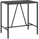  7-dijelni vrtni barski set od poliratana s jastucima crni Crna 110 x 70 x 110 cm | shoptok.hr