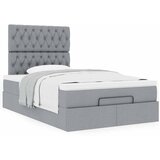 vidaXL Otomanski posteljni okvir z vzmetnico siv 120x190 cm blago Cene