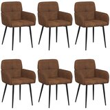 Trpezarijske stolice 6 pcs Umetnička suknja koža Smeđa | shoptok.hr