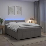  Boxspring krevet s madracem Svjetlosiva 140 x 200 cm Tkanina - Svjetlosiva 140 x 200 cm Dizajn s rombovima Cijene