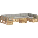  Set vanjskih sofa 11 pcs Bijela i svjetlosiva 59 x 59 x 37 cm | shoptok.hr
