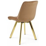  Okretna stolica SORIA 360, smeđi baršun, zlatne metalne noge, set 3 kom | shoptok.hr