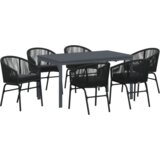  Set za obedovanje u vrtu 7 pcs Crna Veliki Metal | shoptok.hr